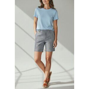 Lauren Ralph Lauren Womens Black & White Gingham Check Shorts Size 6P Cotton Ble